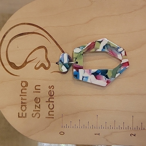 Lilly Mosaic Style Drop Earrings - Picture 4 of 6